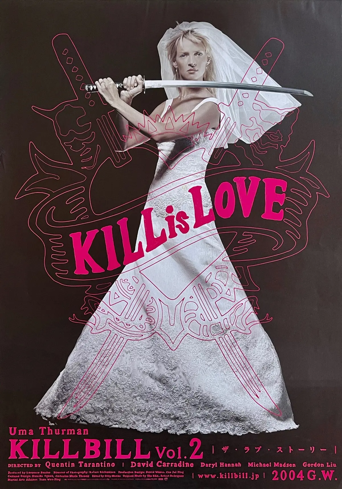 Original Kill Bill: Volume 2 Movie Poster - Quentin Tarantino - Martial Arts