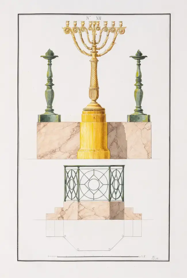 Munich Synagogue.- Métivier (Jean Baptiste) Grund-Plaene, Durchschnitte