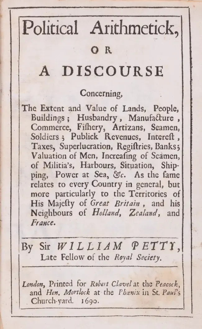 Economics.- Petty (Sir William) Political Arithmetick, first edition