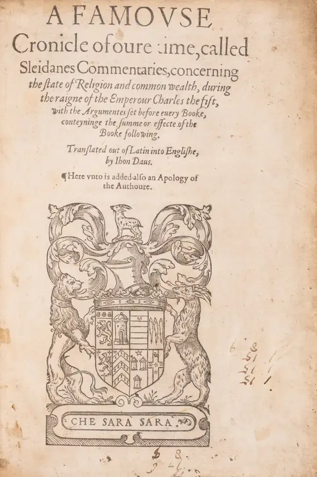 Sleidanus (Johannes) A Famouse Cronicle of oure time, called Sleidanes