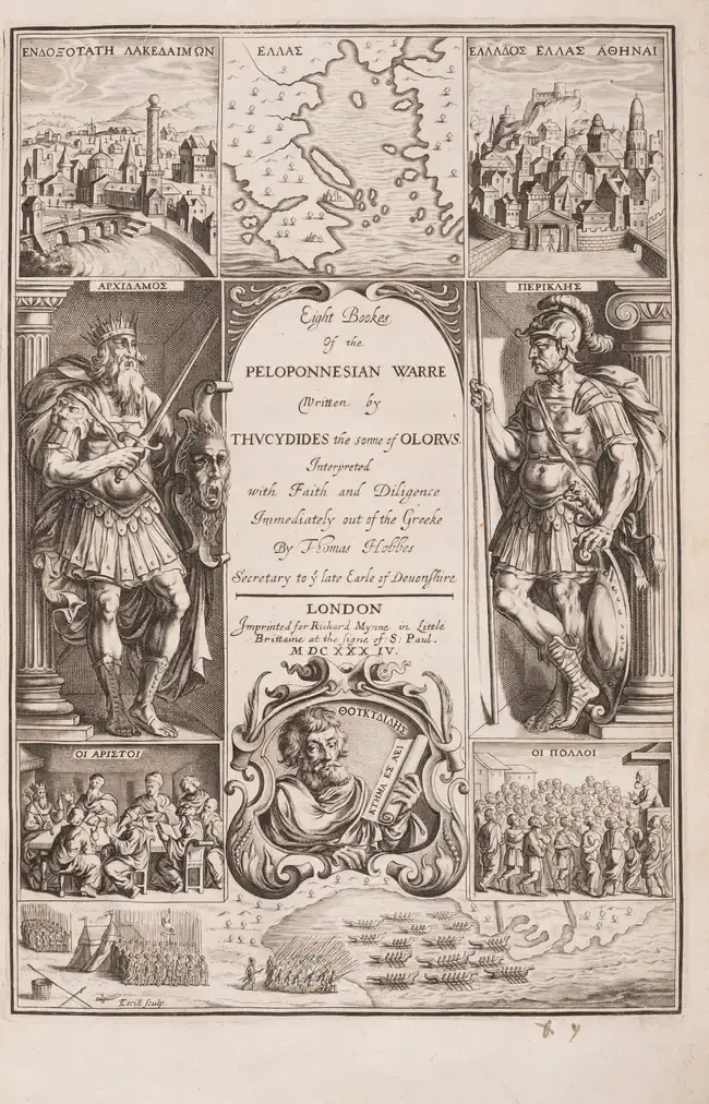 Thucydides. Eight Bookes of the Peloponnesian Warre, first Hobbes