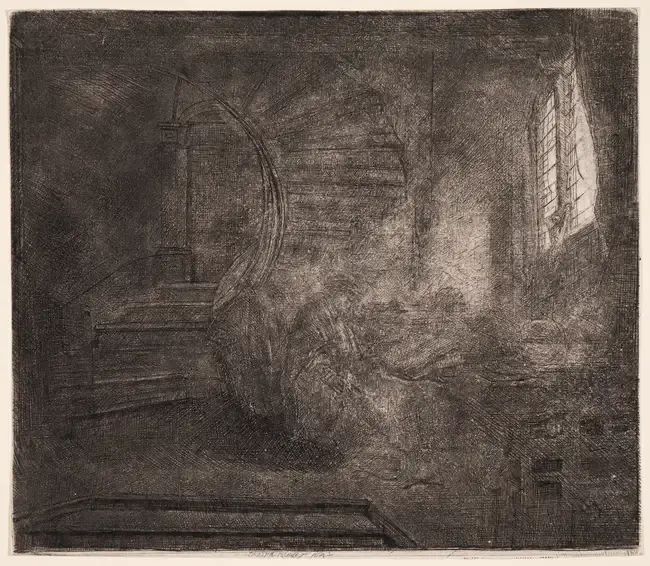 Rembrandt Harmensz. van Rijn (1601-1669) Saint Jerome in a dark Chamber