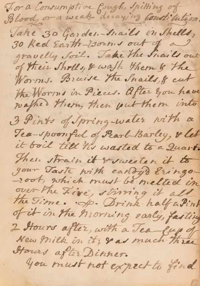 Cookery & Medical.- [18th century recipe book], manuscript in several