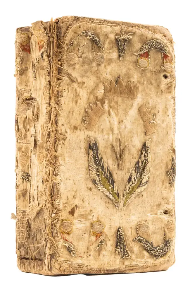 Embroidered Binding.- Bible, English. [Holy Bible (The)], 1638 bound