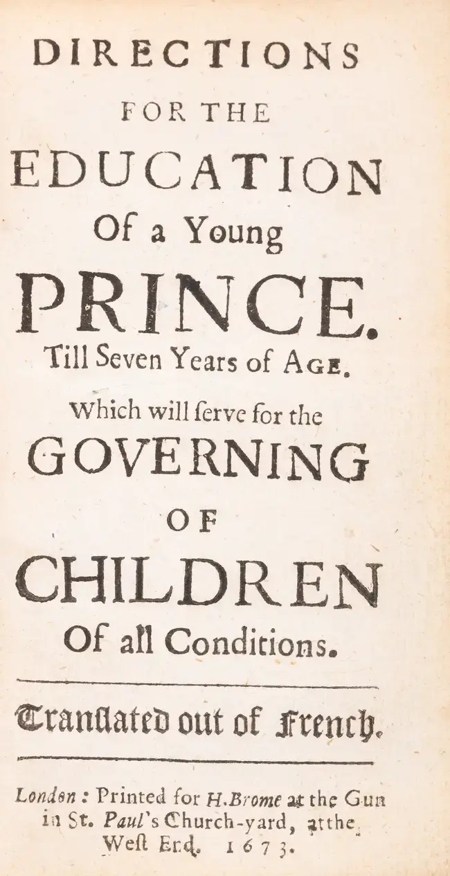 Moulin (Peter du) Directions for the Education of a Young Prince.