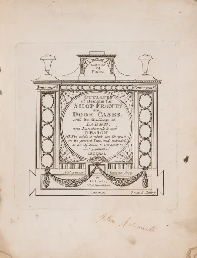 Taylor (I. & J., publishers) Outlines of Designs for Shop Fronts and