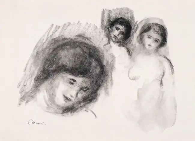 Pierre-Auguste Renoir (1841-1919) Pierre Aux Trois Croquis (Delteil 41)