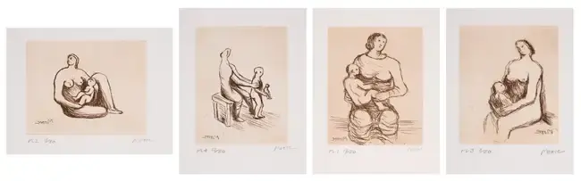 Henry Moore (1898-1986) Mother and Child (Cramer 701-708)