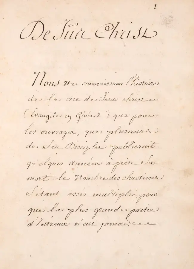 [De Jesus Christ], manuscript in French, 325pp, [France], [18th-century].