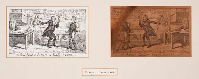 Cruikshank (George) Original copper printing plate: The Beef-headed