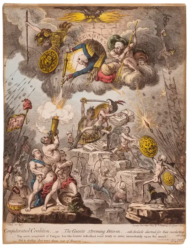 Gillray (James) Confederated-Coalition, or The Giants Storming Heaven