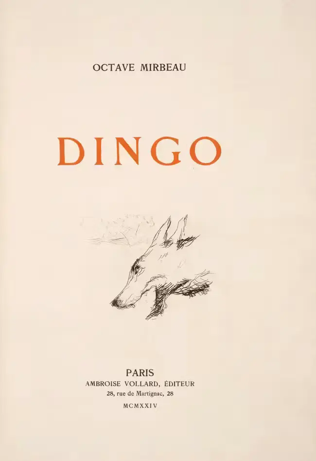 Bonnard (Pierre).- Mirbeau (Octave) Dingo, one of 30 copies on Japon