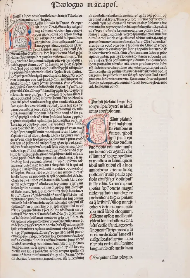 Bible, Latin.- Biblia Latina cum Postillis Nicolai de Lyra, New Testament