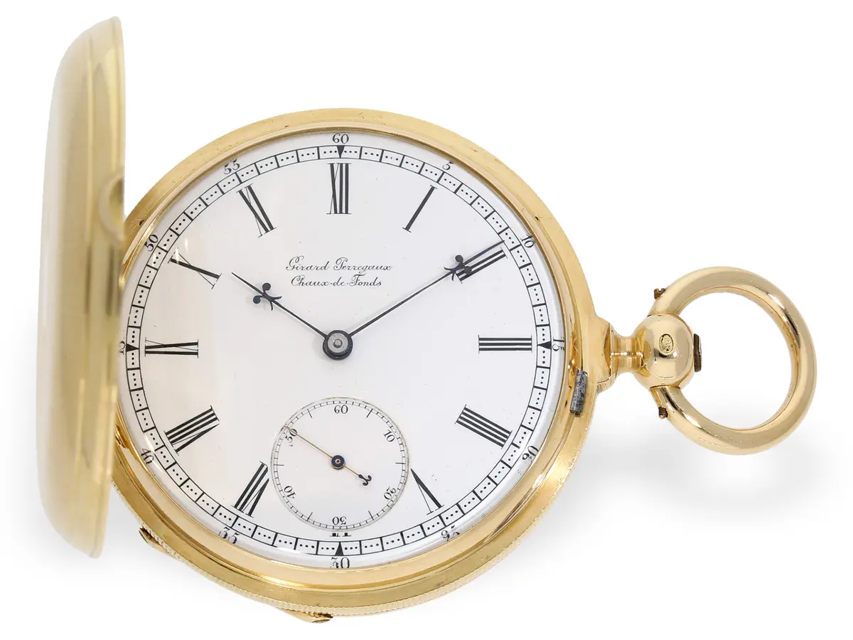 Pocket watch: Girard-Perregaux 3-bridge chronometer in outstanding