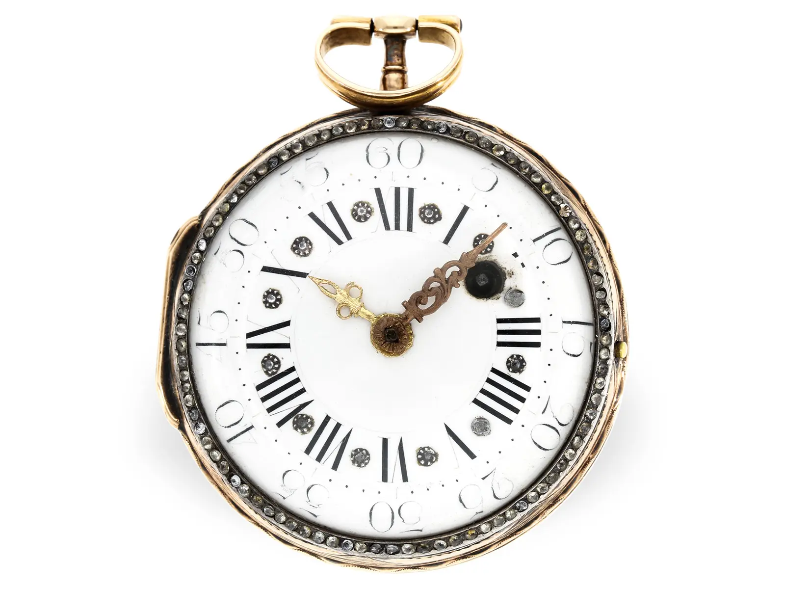 Pocket watch: early verge watch with skeletonised movement, c. 1780