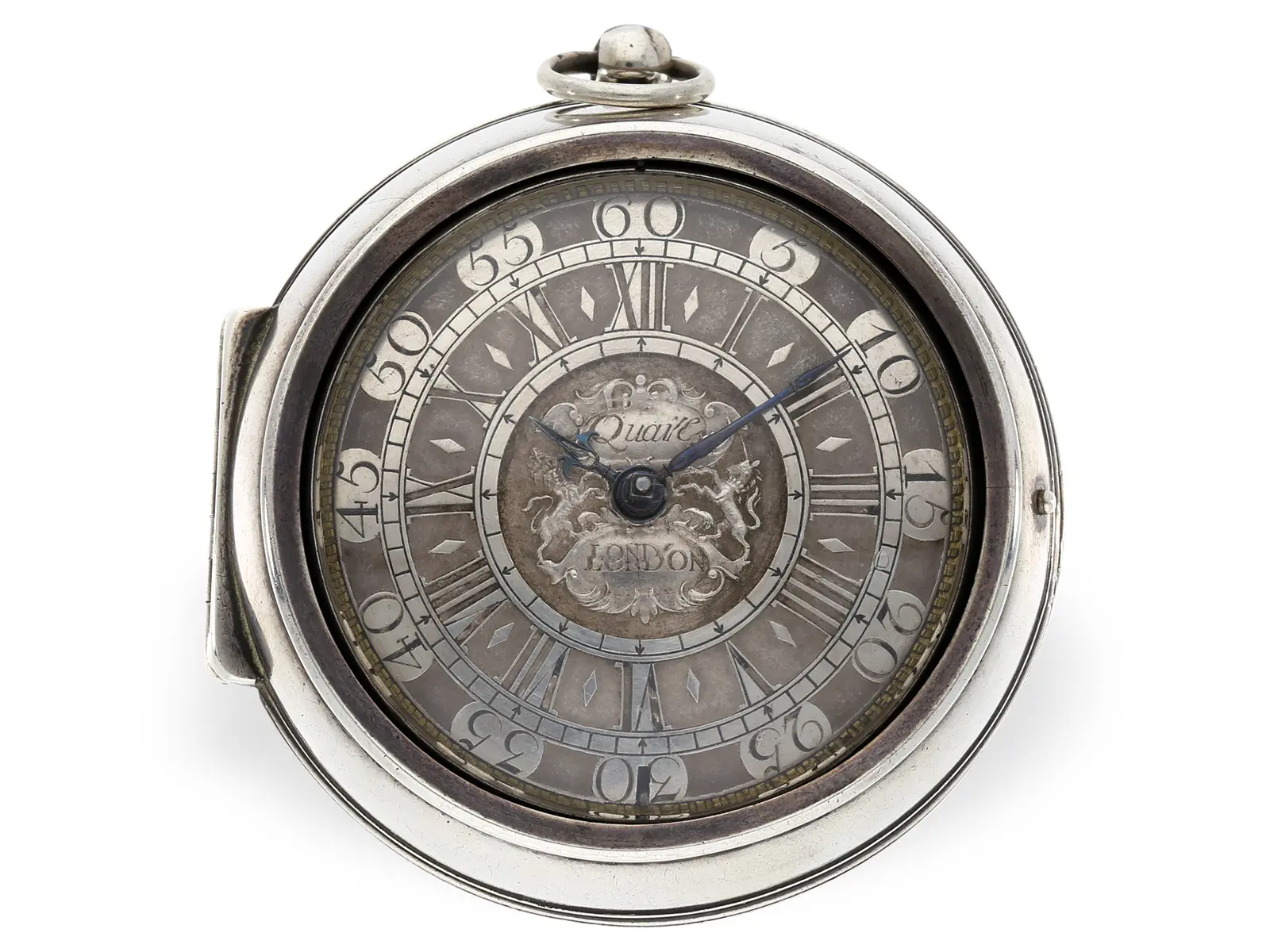 Pocket watch: rare double-cased spindle watch, signed Quare London, circa 1715