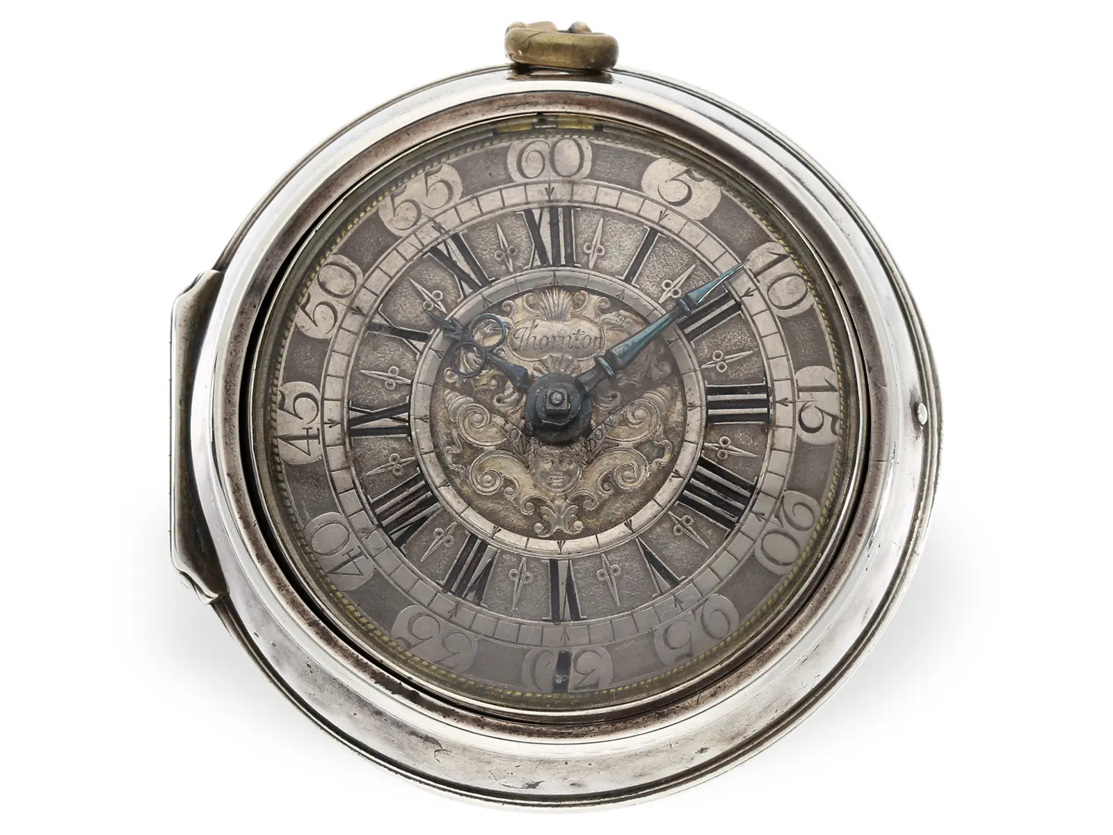 Pocket watch: early English pocket watch c. 1695, Thornton, London