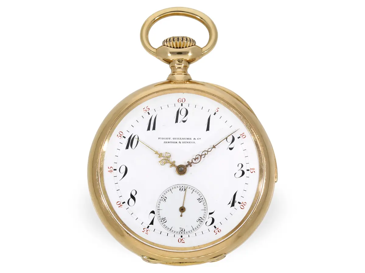 Pocket watch: very fine Geneva-made precision pocket watch with minute