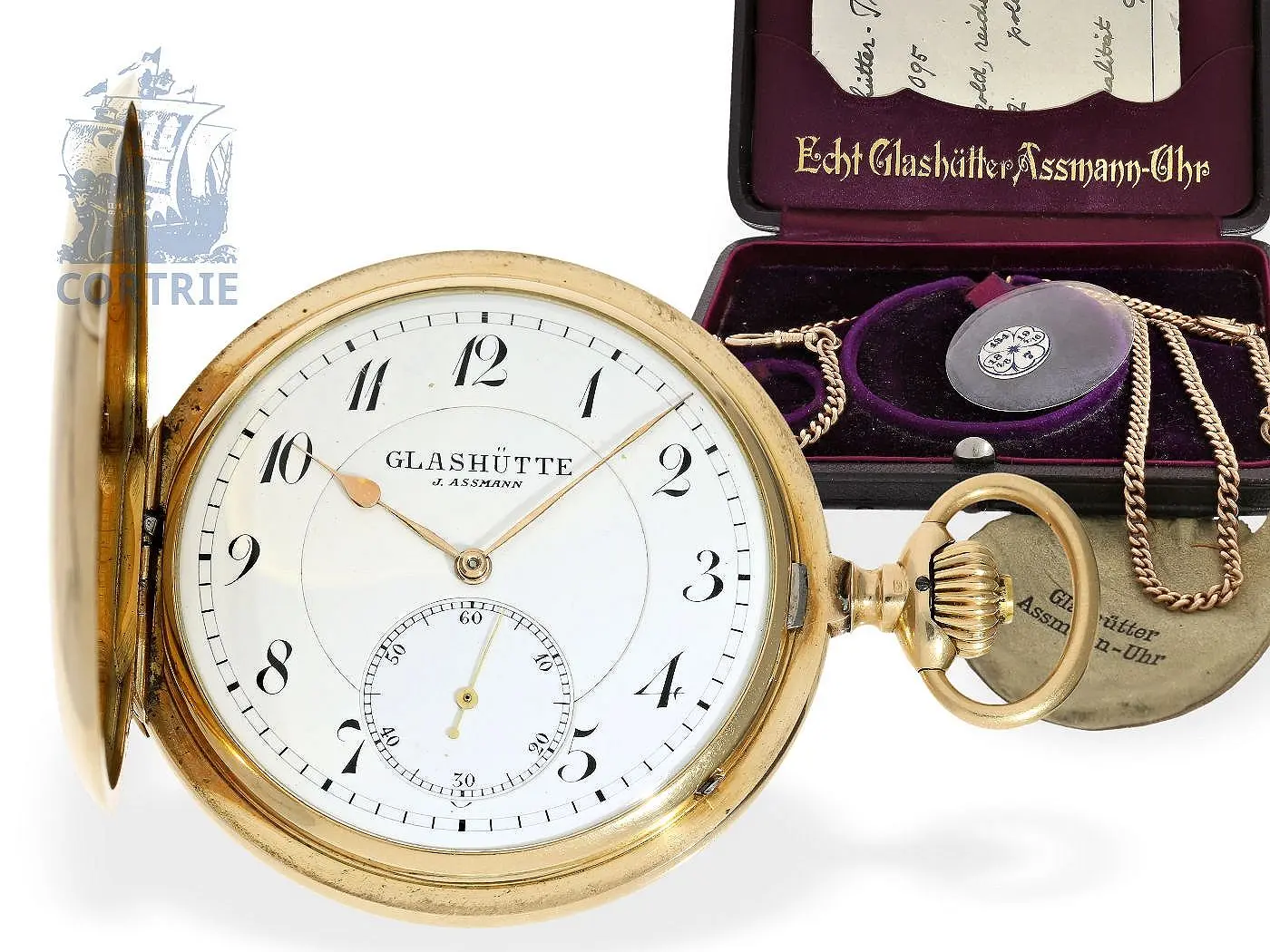 Pocket watch: significant Glashütte precision pocket watch, gold deck
