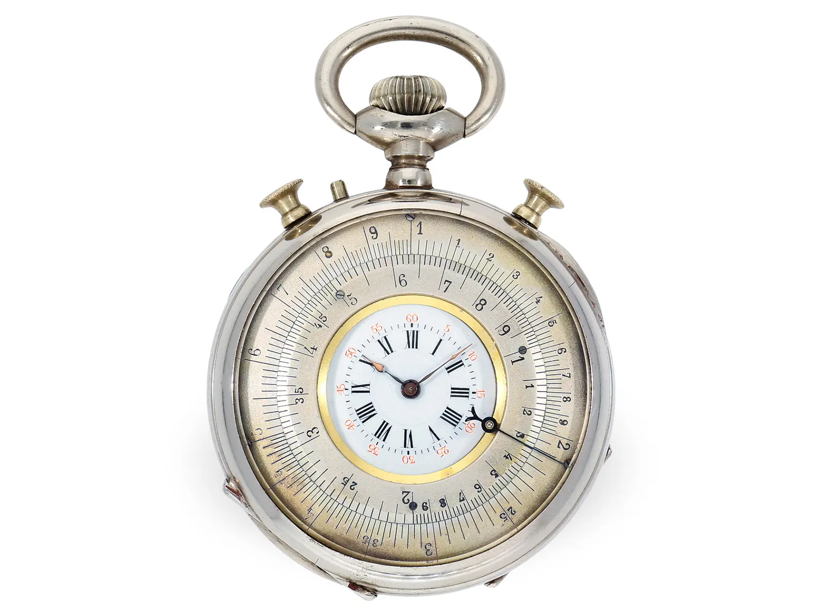 Pocket watch: very rare pocket watch with calculator scales, Meyrat