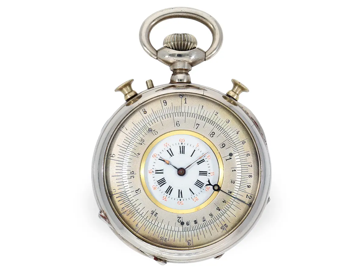 Pocket watch: very rare pocket watch with calculator scales, Meyrat