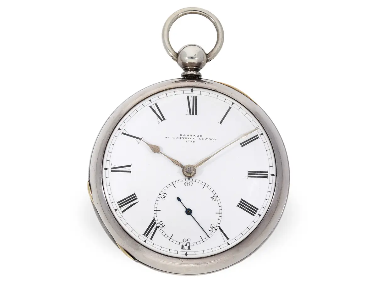 Pocket watch: rare English chronometer by Barraud London No. 1788
