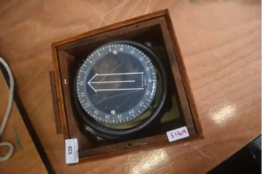 Vintage Mid 20th Century Gimble Mounted Marine Compass (Registered