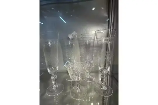 Fine etched crystal glasses