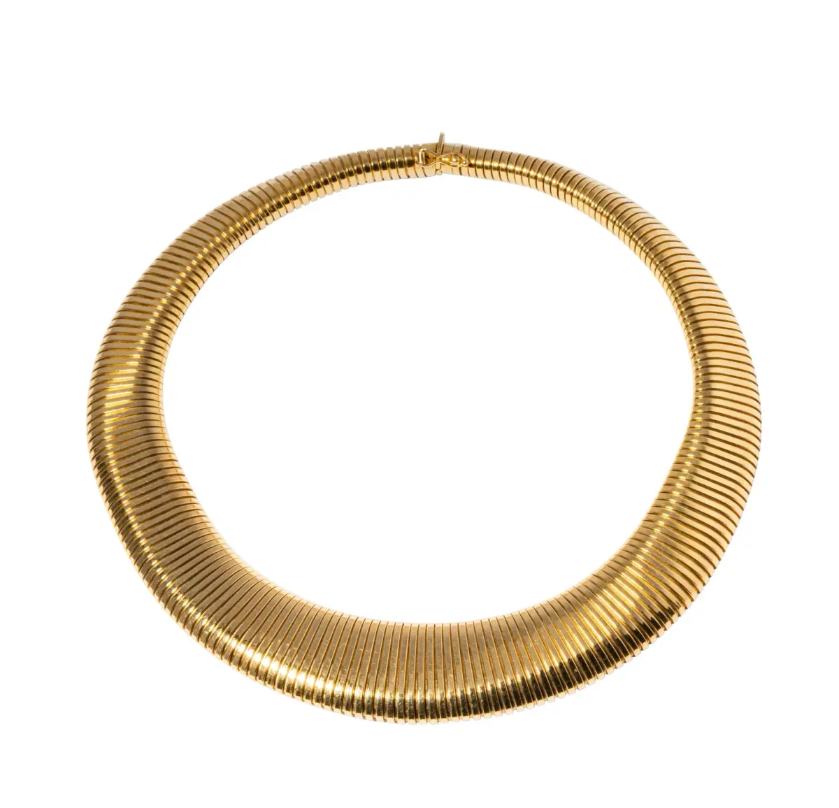 14-Karat Yellow Gold Fine Italian Tubogas Graduating Necklace