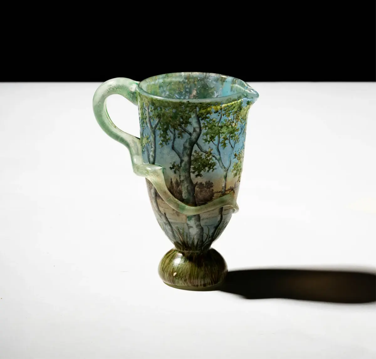 A Daum Nancy Pate de Verre Glass Miniature Pitcher