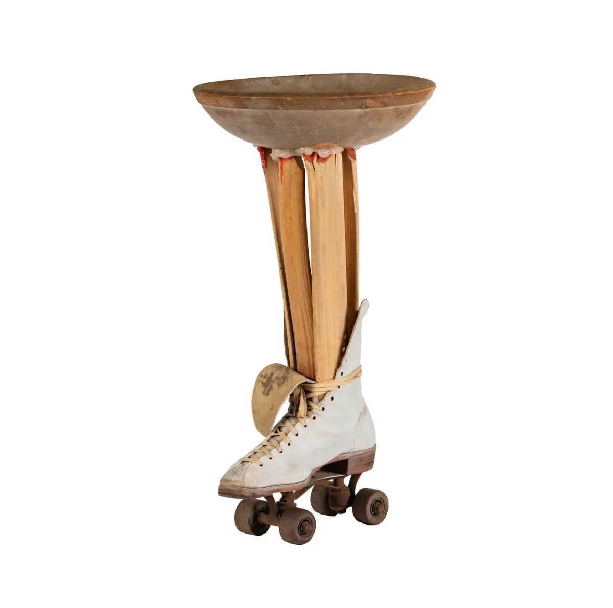 Jim Ganzer, American b.1945, Untitled - Wood and Roller Blade Sculpture