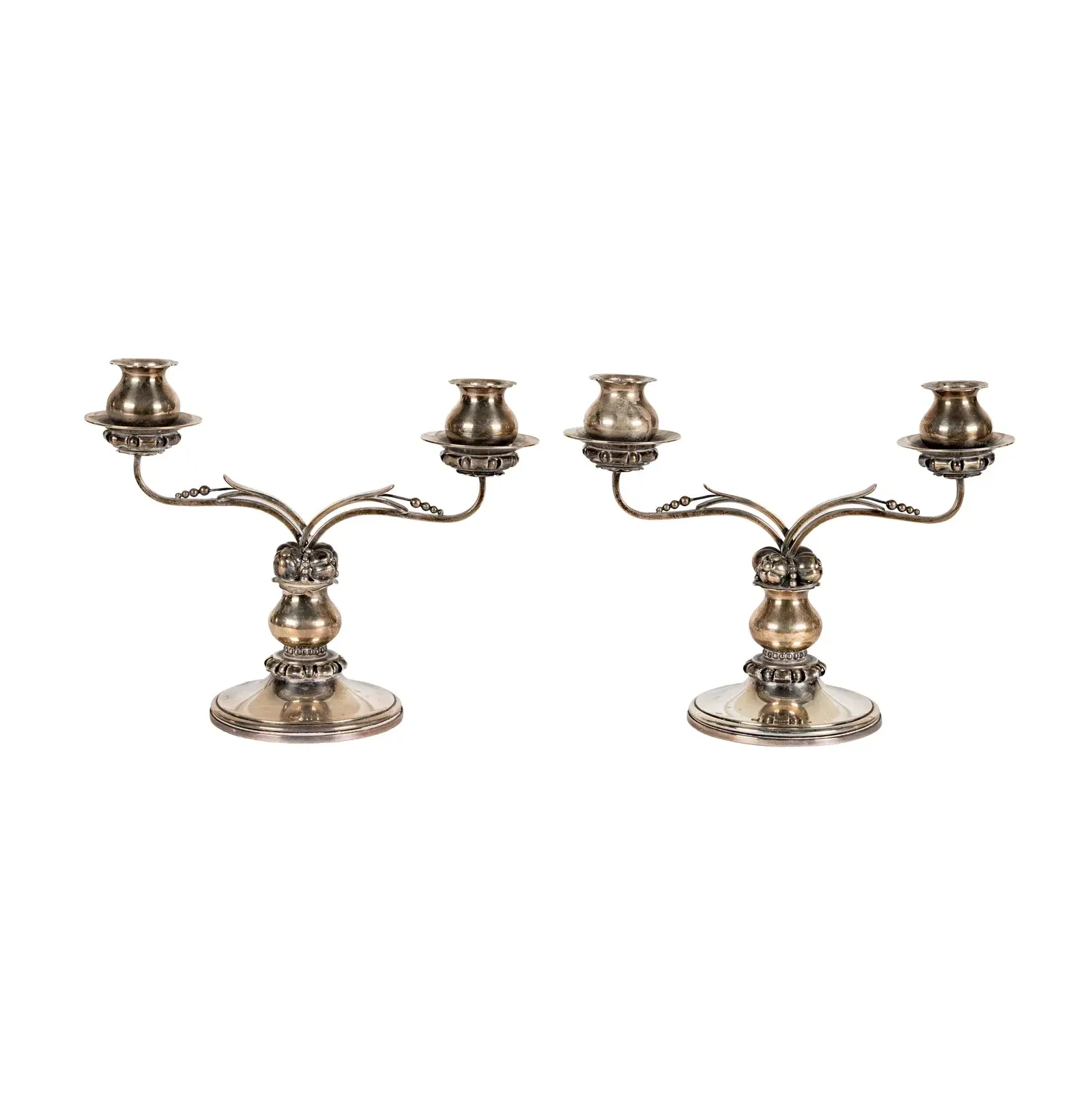 A Pair of International La Paglia Designed Sterling Silver Candelabras