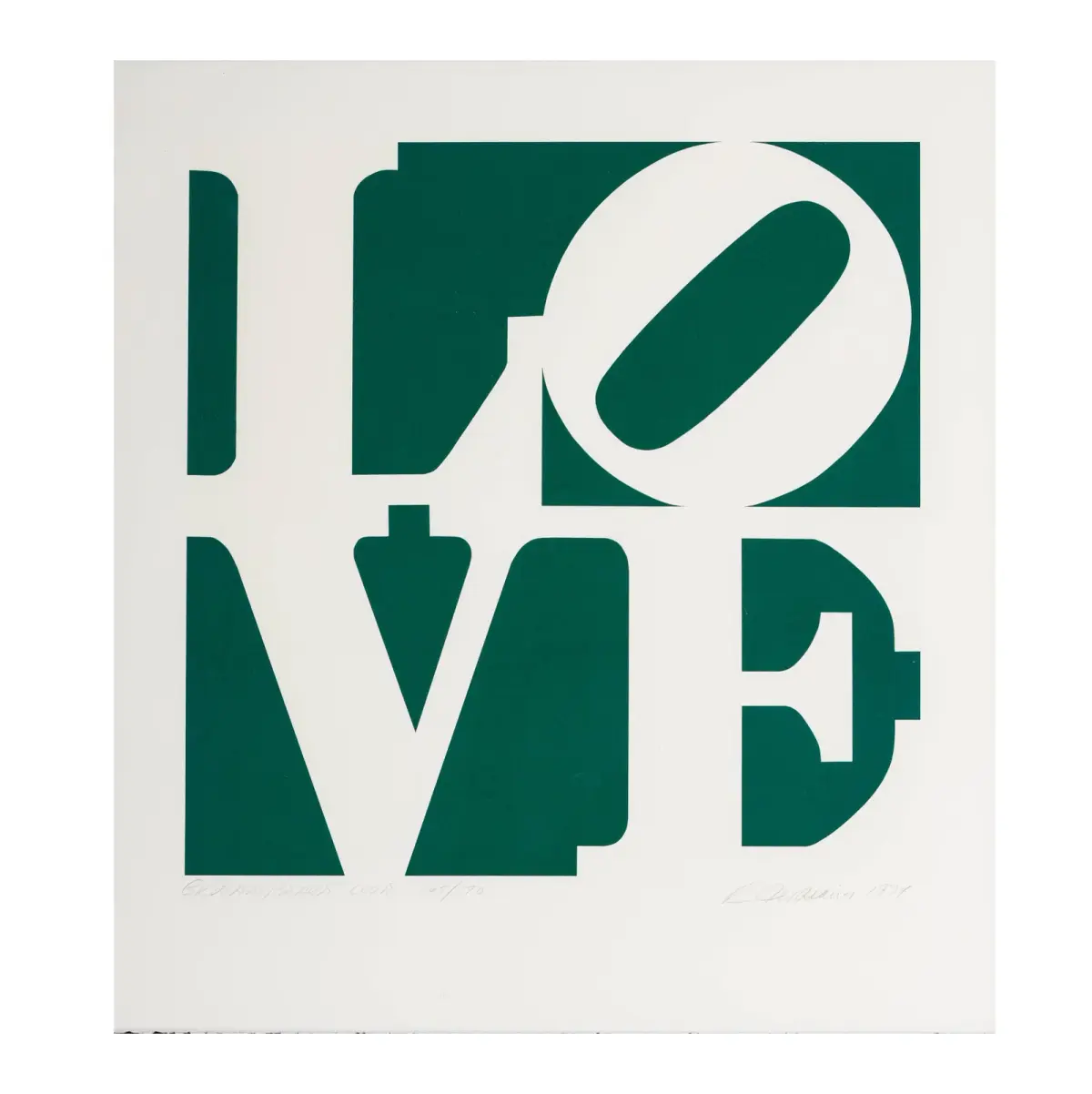 Robert Indiana, American 1928-2018, Greenpeace Love