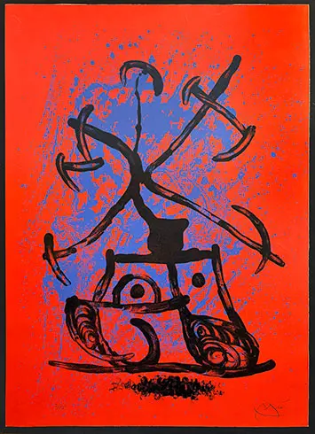 Joan Miró - Litografía "L'eintraiseuse-Rouge"