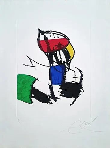 Joan Miró - Grabado al Aguafuerte y Aguatinta "Chanteur des Rues III"