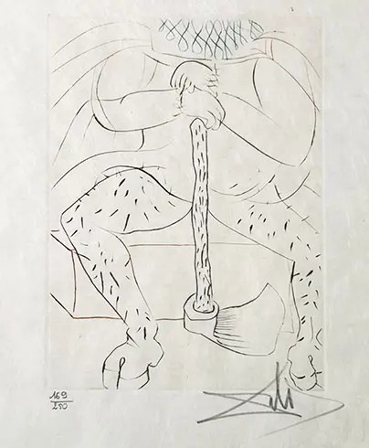 Salvador Dalí - Grabado al Aguafuerte sobre papel Japón "Henry VIII"