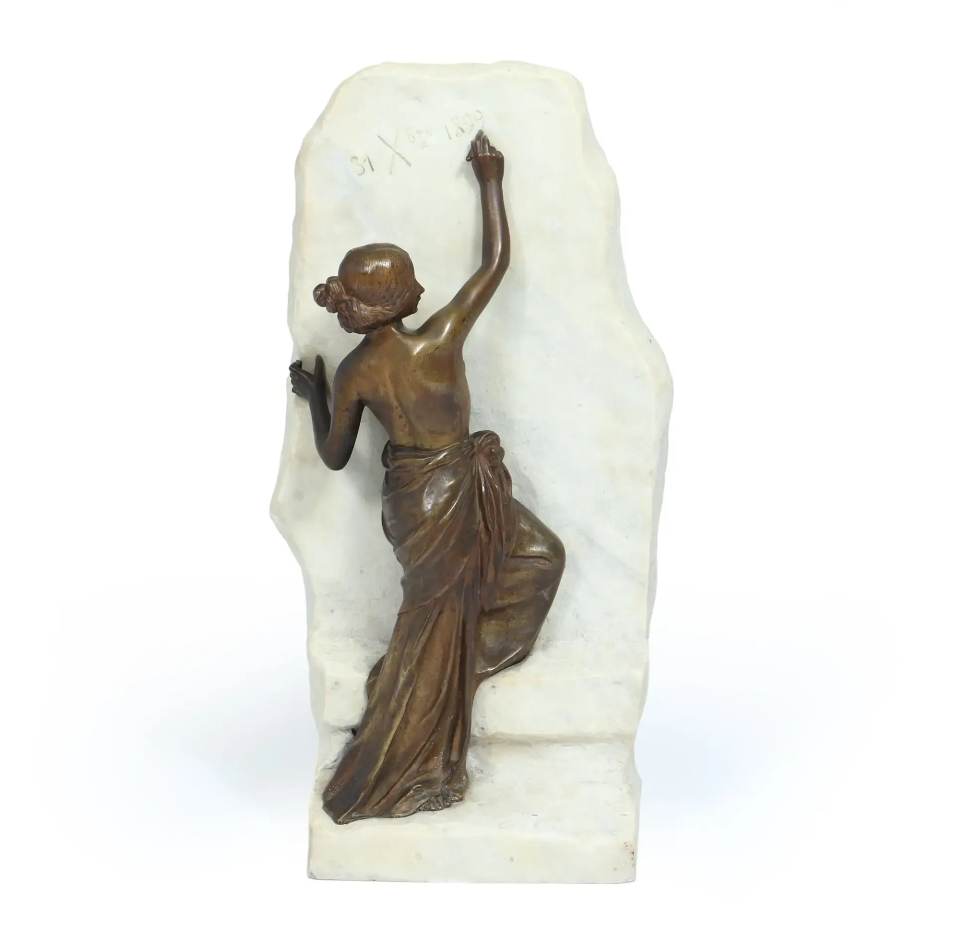 Art Nouveau Bronze Femme Écrivant by Julien Causse