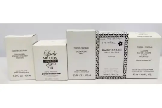 Five nearly new perfumes/testers and related- Paco Rabanne, Calvin