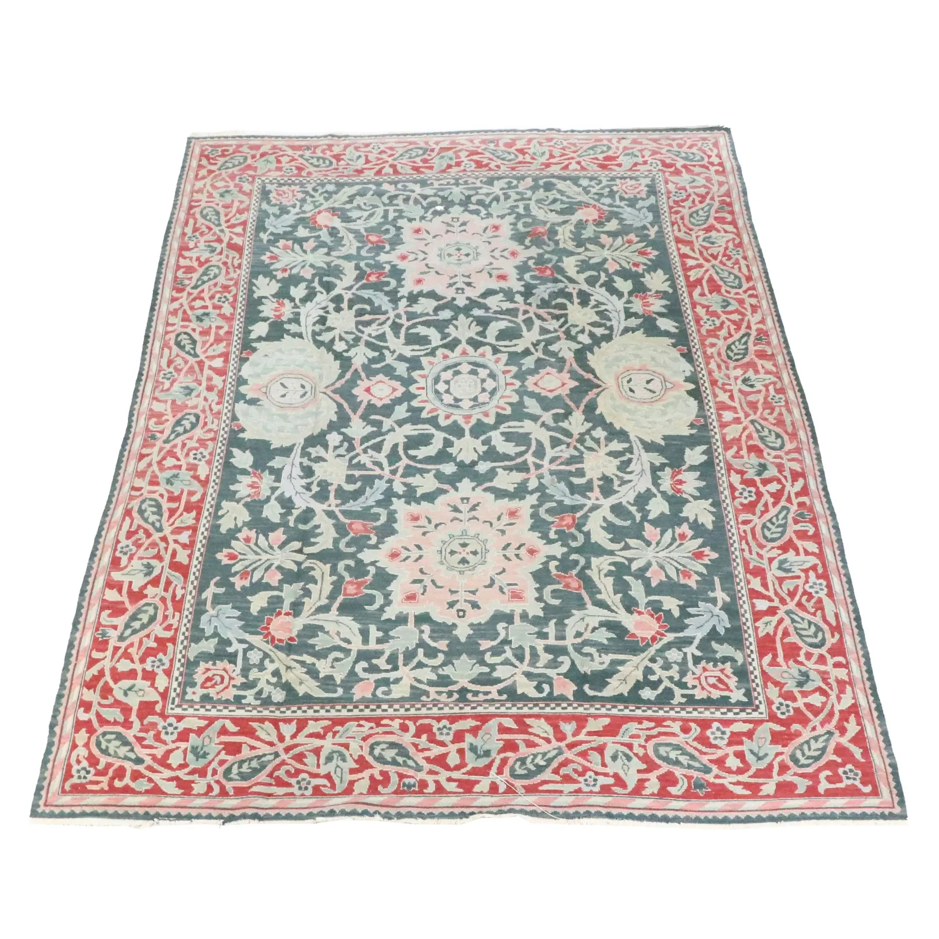 8'6 x 11'8 Handwoven Indian Soumak Area Rug