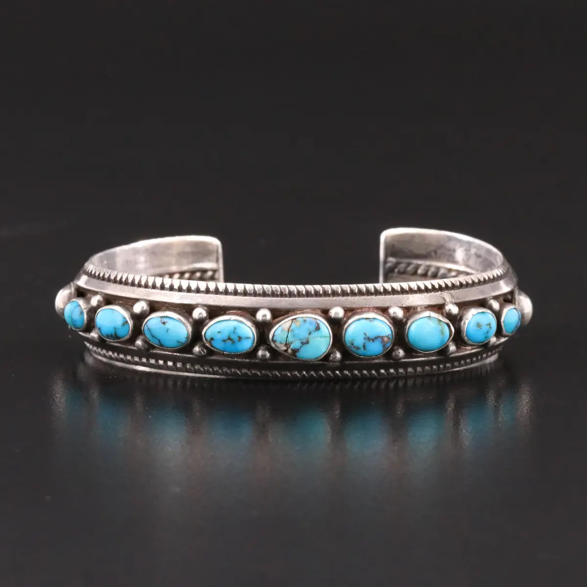 Vintage Southwestern Sterling Turquoise Bracelet
