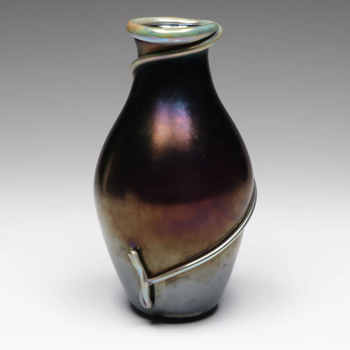 Herb A. Thomas Blown Art Glass Iridescent Vase