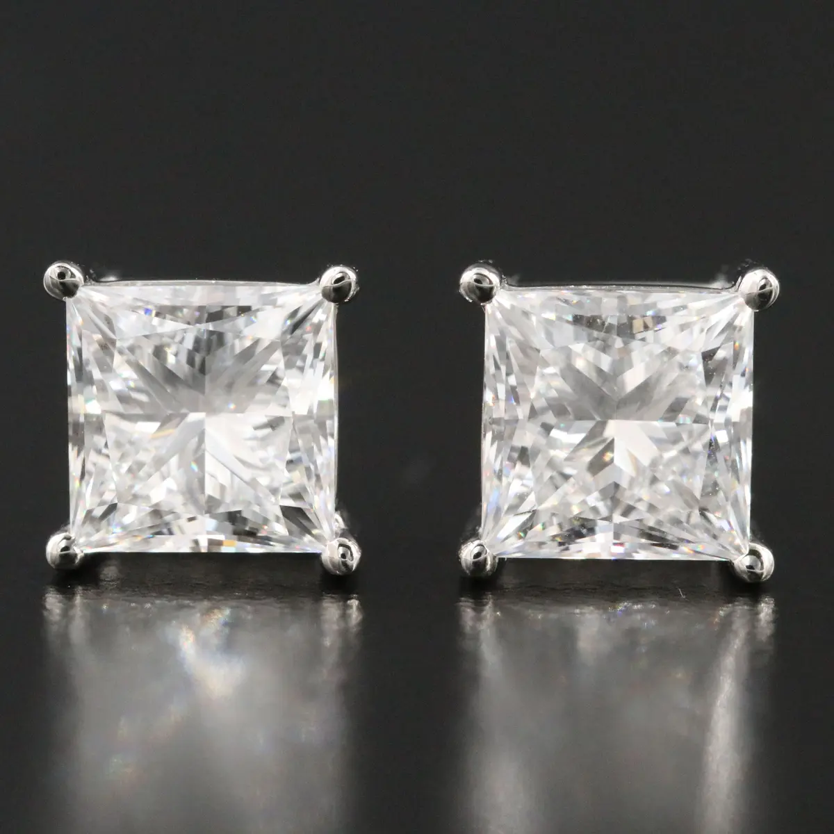 Platinum 4.13 CTW Lab Grown Diamond Stud Earrings with IGI Reports
