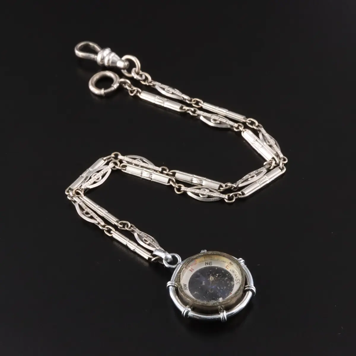 Vintage Speidel Gold-Filled Watch Chain with Compass