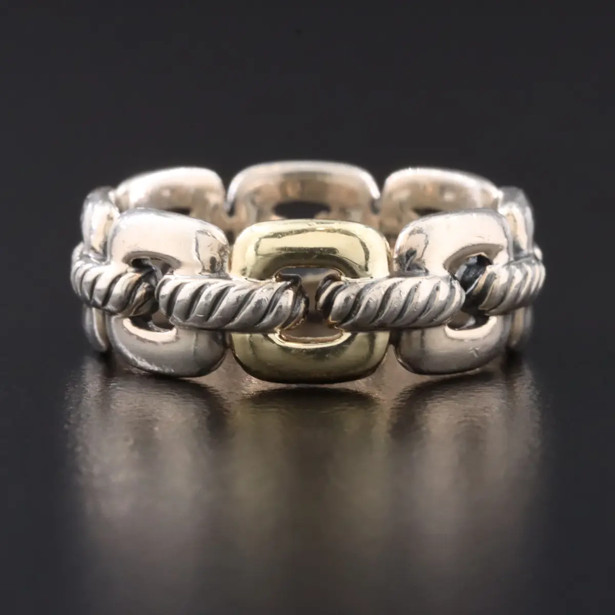 David Yurman Wellesley Sterling Ring with 18K Accent