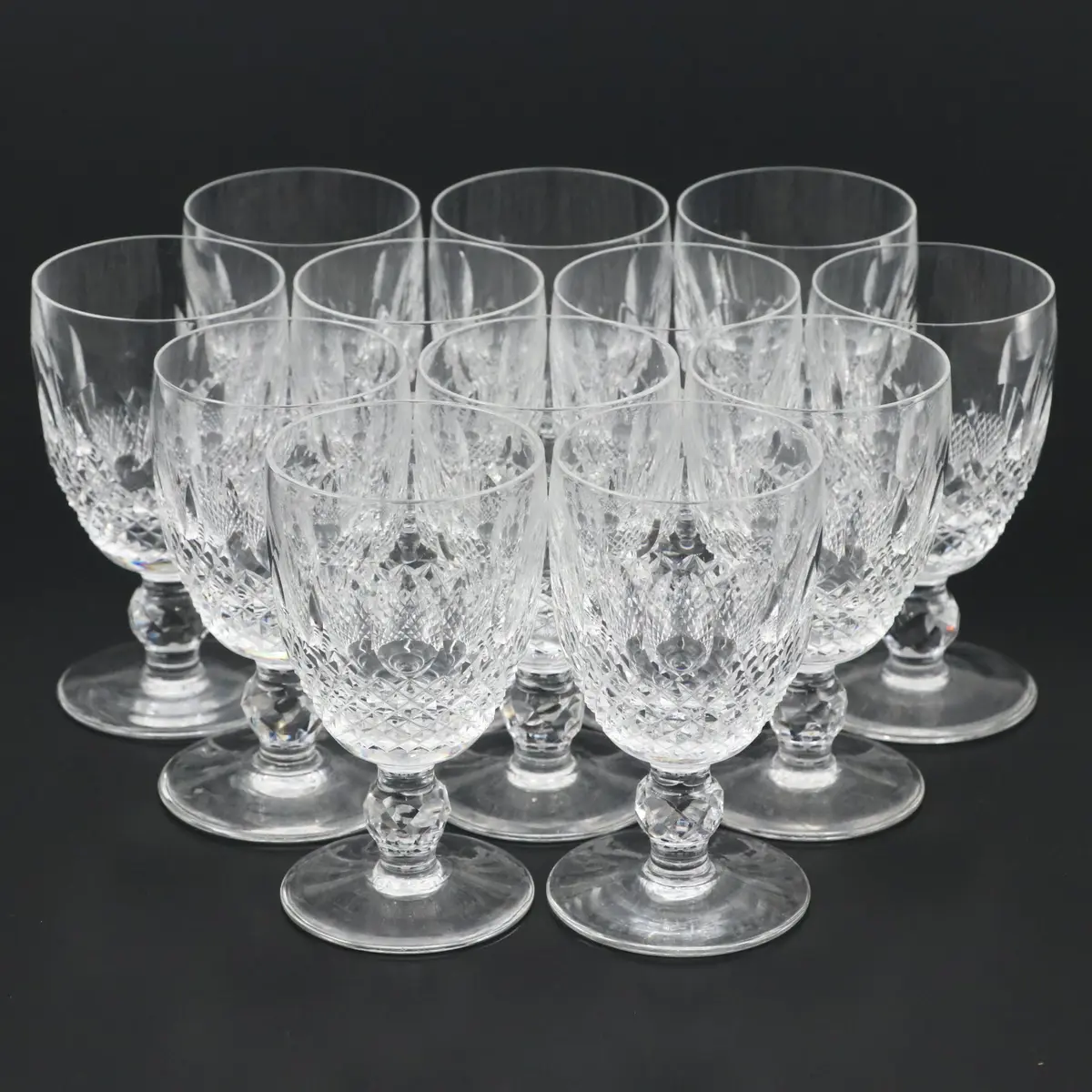 Waterford "Colleen Short Stem" Crystal Claret Wine Glasses