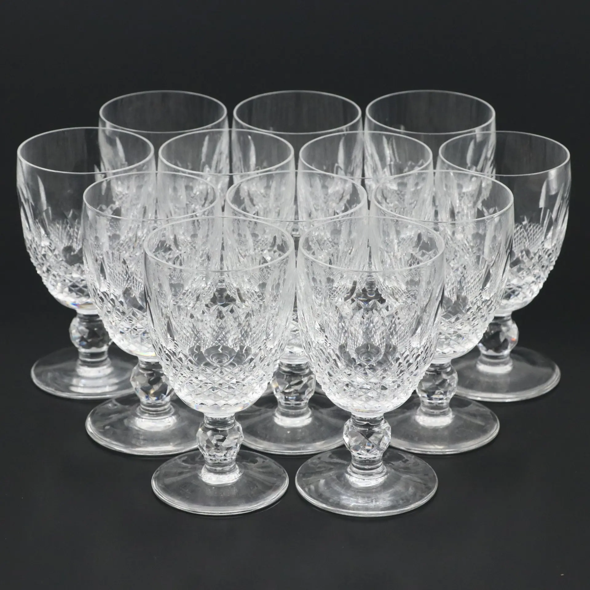 Waterford "Colleen Short Stem" Crystal Claret Wine Glasses
