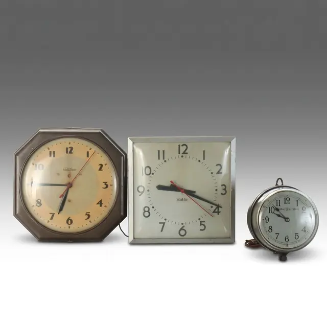 Telechron, Standard and General Electric Wall Clocks, Mid-20th Century