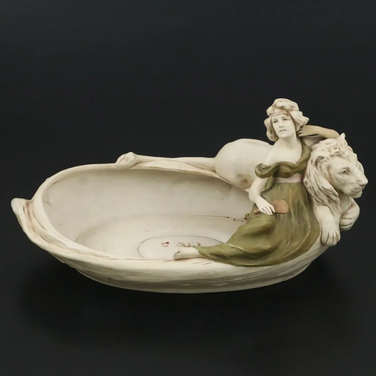 Royal Dux Porcelain Art Nouveau Style Figural Centerpiece Bowl