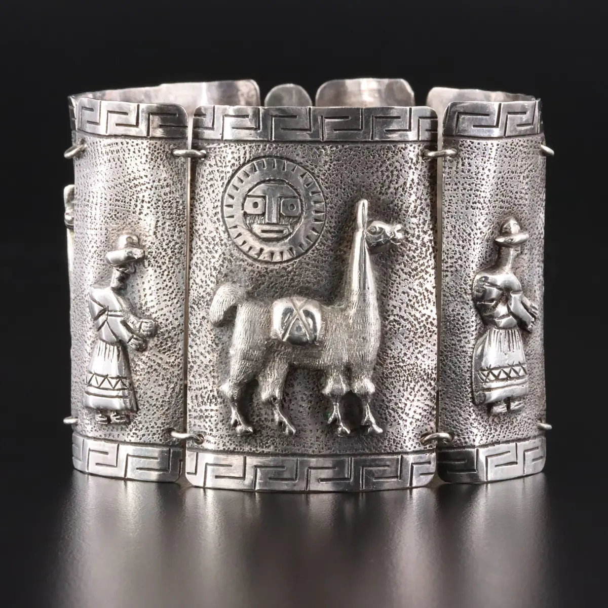South American 900 Silver Panel Storyteller Bracelet