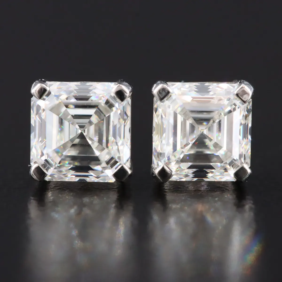 Platinum 2.02 CTW Diamond Stud Earrings with GIA Reports